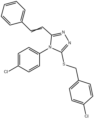 3-[(4-CHLOROBENZYL)SULFANYL]-4-(4-CHLOROPHENYL)-5-[(E)-2-PHENYLETHENYL]-4H-1,2,4-TRIAZOLE Struktur