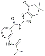 N-(5,5-DIMETHYL-7-OXO-4,5,6,7-TETRAHYDRO-1,3-BENZOTHIAZOL-2-YL)-3-(ISOBUTYRYLAMINO)BENZAMIDE Struktur