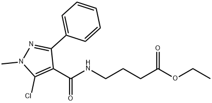 ETHYL 4-([(5-CHLORO-1-METHYL-3-PHENYL-1H-PYRAZOL-4-YL)CARBONYL]AMINO)BUTANOATE Struktur