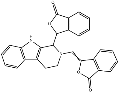 3-(2-([3-OXO-2-BENZOFURAN-1(3H)-YLIDEN]METHYL)-2,3,4,9-TETRAHYDRO-1H-BETA-CARBOLIN-1-YL)-2-BENZOFURAN-1(3H)-ONE Struktur