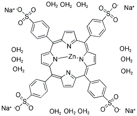 TETRASODIUM 5,10,15,20-TETRA-(4-SULFONATOPHENYL)PORPHYRIN 12-WATER Struktur