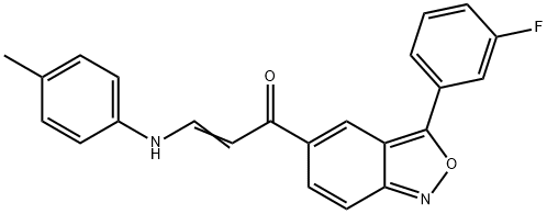 (E)-1-[3-(3-FLUOROPHENYL)-2,1-BENZISOXAZOL-5-YL]-3-(4-TOLUIDINO)-2-PROPEN-1-ONE Struktur