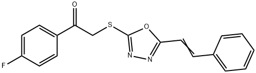 1-(4-FLUOROPHENYL)-2-((5-[(E)-2-PHENYLETHENYL]-1,3,4-OXADIAZOL-2-YL)SULFANYL)-1-ETHANONE Struktur