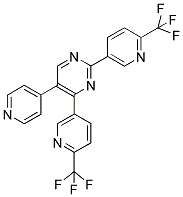 2,4-[BIS(6-(TRIFLUOROMETHYL)PYRIDIN-3-YL)]-5-(PYRIDIN-4-YL)PYRIMIDINE Struktur