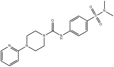 N-(4-[(DIMETHYLAMINO)SULFONYL]PHENYL)-4-(2-PYRIDINYL)TETRAHYDRO-1(2H)-PYRAZINECARBOXAMIDE Struktur