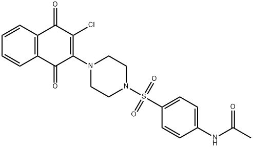 N-(4-(4-(3-CHLORO-1,4-DIOXO-1,4-DIHYDRONAPHTHALEN-2-YL)PIPERAZIN-1-YLSULFONYL)PHENYL)ACETAMIDE Struktur