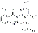 2-HYDROXY-6-METHOXYBENZOIC ACID, 1-(4,6-DIMETHOXYPYRIMIDIN-2-YL)-2-(4-CHLOROPHENYL)HYDRAZIDE Struktur