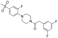 1-[(3,5-DIFLUOROPHENYL)ACETYL]-4-[2-FLUORO-4-(METHYLSULFONYL)PHENYL]PIPERAZINE Struktur