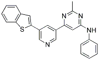 6-[5-(1-BENZOTHIEN-2-YL)PYRIDIN-3-YL]-2-METHYL-N-PHENYLPYRIMIDIN-4-AMINE Struktur