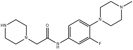 N-[3-FLUORO-4-(4-METHYLPIPERAZINO)PHENYL]-2-PIPERAZINOACETAMIDE Struktur