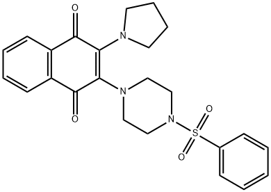 2-(4-(PHENYLSULFONYL)PIPERAZIN-1-YL)-3-(PYRROLIDIN-1-YL)NAPHTHALENE-1,4-DIONE Struktur