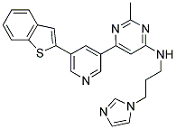 [6-(5-BENZO[B]THIOPHEN-2-YL-PYRIDIN-3-YL)-2-METHYL-PYRIMIDIN-4-YL]-(3-IMIDAZOL-1-YL-PROPYL)-AMINE Struktur