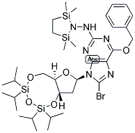 N2-(1,1,4,4-TETRAMETHYLDISILYLAZACYCLOPENTANYL)-O6-BENZYL-8-BROMO-N9-[3',5'-O-(1,1,3,3-TETRAKIS(ISOPROPYL)-1,3-DISILOXANEDIYL)-BETA-D-2'-DEOXYRIBOFURANOSYL]GUANINE Struktur