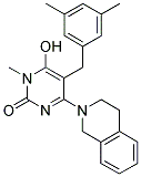 4-(3,4-DIHYDRO-1H-ISOQUINOLIN-2-YL)-5-(3,5-DIMETHYL-BENZYL)-6-HYDROXY-1-METHYL-1H-PYRIMIDIN-2-ONE Struktur