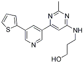 3-([2-METHYL-6-(5-THIEN-2-YLPYRIDIN-3-YL)PYRIMIDIN-4-YL]AMINO)PROPAN-1-OL Struktur