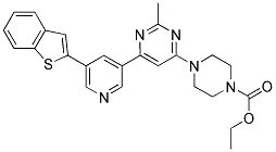 4-[6-(5-BENZO[B]THIOPHEN-2-YL-PYRIDIN-3-YL)-2-METHYL-PYRIMIDIN-4-YL]-PIPERAZINE-1-CARBOXYLIC ACID ETHYL ESTER Struktur