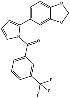 [5-(1,3-BENZODIOXOL-5-YL)-1H-PYRAZOL-1-YL][3-(TRIFLUOROMETHYL)PHENYL]METHANONE Struktur