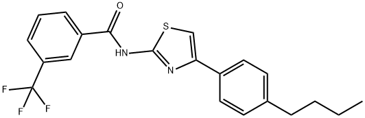 N-[4-(4-BUTYLPHENYL)-1,3-THIAZOL-2-YL]-3-(TRIFLUOROMETHYL)BENZENECARBOXAMIDE Struktur