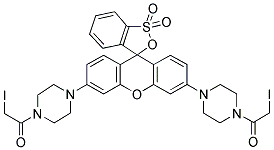 BIS-((N-IODOACETYL)PIPERAZINYL)SULFONERHODAMINE Struktur