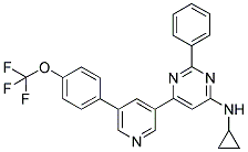 CYCLOPROPYL-(2-PHENYL-6-[5-(4-TRIFLUOROMETHOXY-PHENYL)-PYRIDIN-3-YL]-PYRIMIDIN-4-YL)-AMINE Struktur