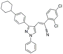 (Z)-3-[3-(4-CYCLOHEXYLPHENYL)-1-PHENYL-1H-PYRAZOL-4-YL]-2-(2,4-DICHLOROPHENYL)-2-PROPENENITRILE Struktur