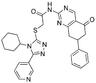 2-(4-CYCLOHEXYL-5-(PYRIDIN-3-YL)-4H-1,2,4-TRIAZOL-3-YLTHIO)-N-(5-OXO-7-PHENYL-5,6,7,8-TETRAHYDROQUINAZOLIN-2-YL)ACETAMIDE Struktur