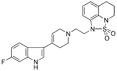 1-[2-[4-(6-FLUORO-1H-INDOL-3-YL)-3,6-DIHYDRO-1(2H)-PYRIDINYL]ETHYL]-5,6-DIHYDRO-1H,4H-[1,2,5]THIADIAZOLO[4.3.2-IJ]QUINOLINE-2,2-DIOXIDE Struktur