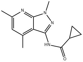 N-(1,4,6-TRIMETHYL-1H-PYRAZOLO[3,4-B]PYRIDIN-3-YL)CYCLOPROPANECARBOXAMIDE Struktur