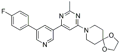 8-(6-[5-(4-FLUORO-PHENYL)-PYRIDIN-3-YL]-2-METHYL-PYRIMIDIN-4-YL)-1,4-DIOXA-8-AZA-SPIRO[4.5]DECANE Struktur