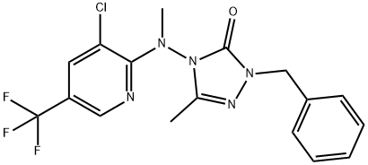 2-BENZYL-4-[[3-CHLORO-5-(TRIFLUOROMETHYL)-2-PYRIDINYL](METHYL)AMINO]-5-METHYL-2,4-DIHYDRO-3H-1,2,4-TRIAZOL-3-ONE Struktur