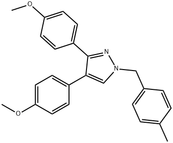 3,4-BIS(4-METHOXYPHENYL)-1-(4-METHYLBENZYL)-1H-PYRAZOLE Struktur