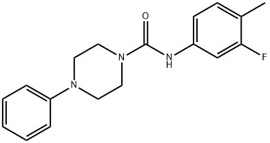 N-(3-FLUORO-4-METHYLPHENYL)(4-PHENYLPIPERAZINYL)FORMAMIDE Struktur