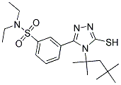 N,N-DIETHYL-3-[5-MERCAPTO-4-(1,1,3,3-TETRAMETHYL-BUTYL)-4H-[1,2,4]TRIAZOL-3-YL]-BENZENESULFONAMIDE Struktur