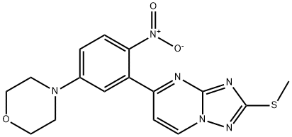 2-(METHYLSULFANYL)-5-(5-MORPHOLINO-2-NITROPHENYL)[1,2,4]TRIAZOLO[1,5-A]PYRIMIDINE Struktur