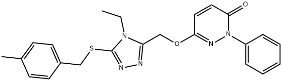 6-((4-ETHYL-5-[(4-METHYLBENZYL)SULFANYL]-4H-1,2,4-TRIAZOL-3-YL)METHOXY)-2-PHENYL-3(2H)-PYRIDAZINONE Struktur