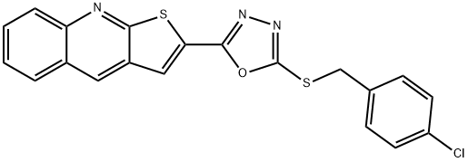 2-(5-[(4-CHLOROBENZYL)SULFANYL]-1,3,4-OXADIAZOL-2-YL)THIENO[2,3-B]QUINOLINE Struktur