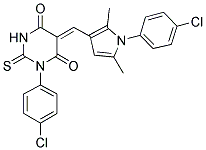 (5Z)-1-(4-CHLOROPHENYL)-5-{[1-(4-CHLOROPHENYL)-2,5-DIMETHYL-1H-PYRROL-3-YL]METHYLENE}-2-THIOXODIHYDROPYRIMIDINE-4,6(1H,5H)-DIONE Struktur