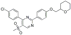 4-(4-CHLOROPHENYL)-5-(METHYLSULPHONYL)-2-[4-(TETRAHYDROPYRAN-2-YLMETHOXY)PHENYL]PYRIMIDINE Struktur