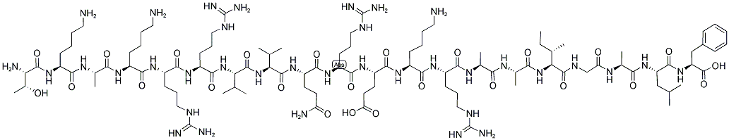 H-THR-LYS-ALA-LYS-ARG-ARG-VAL-VAL-GLN-ARG-GLU-LYS-ARG-ALA-ALA-ILE-GLY-ALA-LEU-PHE-OH Struktur