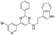 [6-(5-BROMO-PYRIDIN-3-YL)-2-PHENYL-PYRIMIDIN-4-YL]-[2-(1H-INDOL-3-YL)-ETHYL]-AMINE Struktur