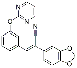 (Z)-2-(1,3-BENZODIOXOL-5-YL)-3-[3-(2-PYRIMIDINYLOXY)PHENYL]-2-PROPENENITRILE Struktur