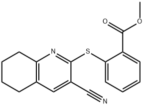 METHYL 2-[(3-CYANO-5,6,7,8-TETRAHYDRO-2-QUINOLINYL)SULFANYL]BENZENECARBOXYLATE Struktur