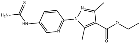 ETHYL 1-(5-[(AMINOCARBOTHIOYL)AMINO]-2-PYRIDINYL)-3,5-DIMETHYL-1H-PYRAZOLE-4-CARBOXYLATE Struktur