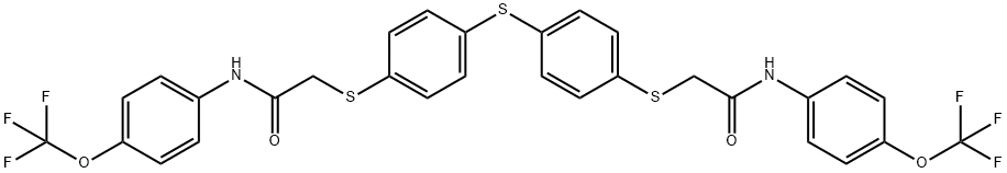 2-[(4-([4-((2-OXO-2-[4-(TRIFLUOROMETHOXY)ANILINO]ETHYL)SULFANYL)PHENYL]SULFANYL)PHENYL)SULFANYL]-N-[4-(TRIFLUOROMETHOXY)PHENYL]ACETAMIDE Struktur