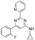 N-CYCLOPROPYL-6-(2-FLUOROPHENYL)-2-PYRIDIN-2-YLPYRIMIDIN-4-AMINE Struktur