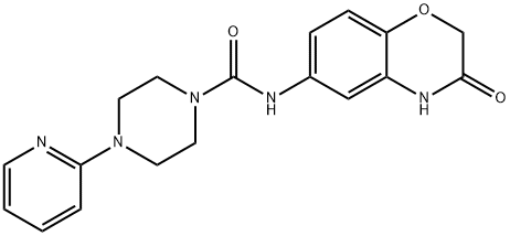 N-(3-OXO-3,4-DIHYDRO-2H-1,4-BENZOXAZIN-6-YL)-4-(2-PYRIDINYL)TETRAHYDRO-1(2H)-PYRAZINECARBOXAMIDE Struktur