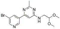 6-(5-BROMOPYRIDIN-3-YL)-N-(2,2-DIMETHOXYETHYL)-2-METHYLPYRIMIDIN-4-AMINE Struktur