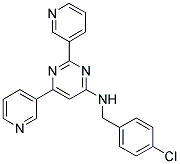 N-(4-CHLOROBENZYL)-2,6-DIPYRIDIN-3-YLPYRIMIDIN-4-AMINE Struktur