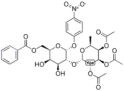 P-NITROPHENYL 6-O-BENZOYL-2-O-(2,3,4-TRI-O-ACETYL-A-L-FUCOPYRANOSYL)-A-D-GALACTOPYRANOSIDE Struktur