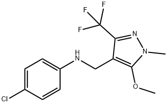 4-CHLORO-N-([5-METHOXY-1-METHYL-3-(TRIFLUOROMETHYL)-1H-PYRAZOL-4-YL]METHYL)ANILINE Struktur